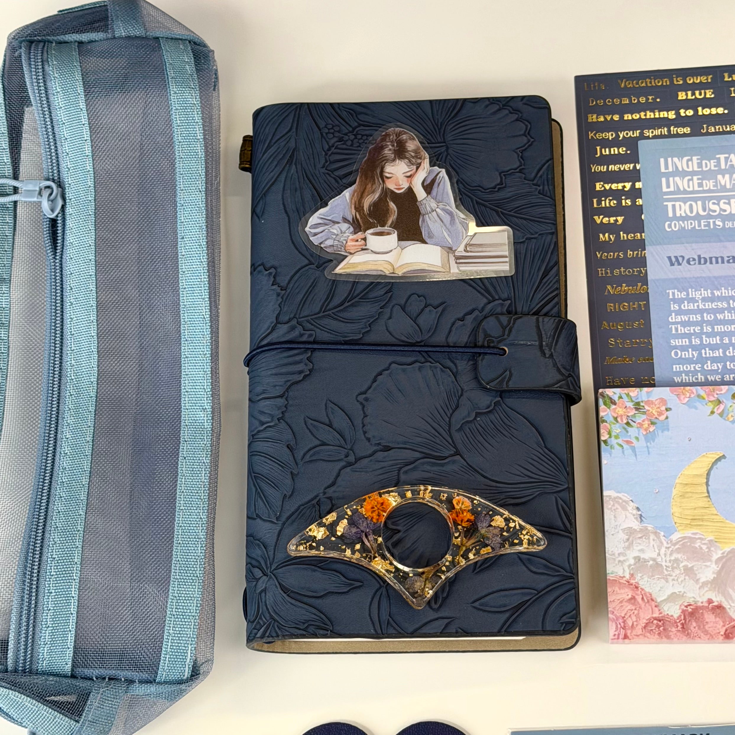 🌌 Midnight Blue Aesthetic Stationery Set