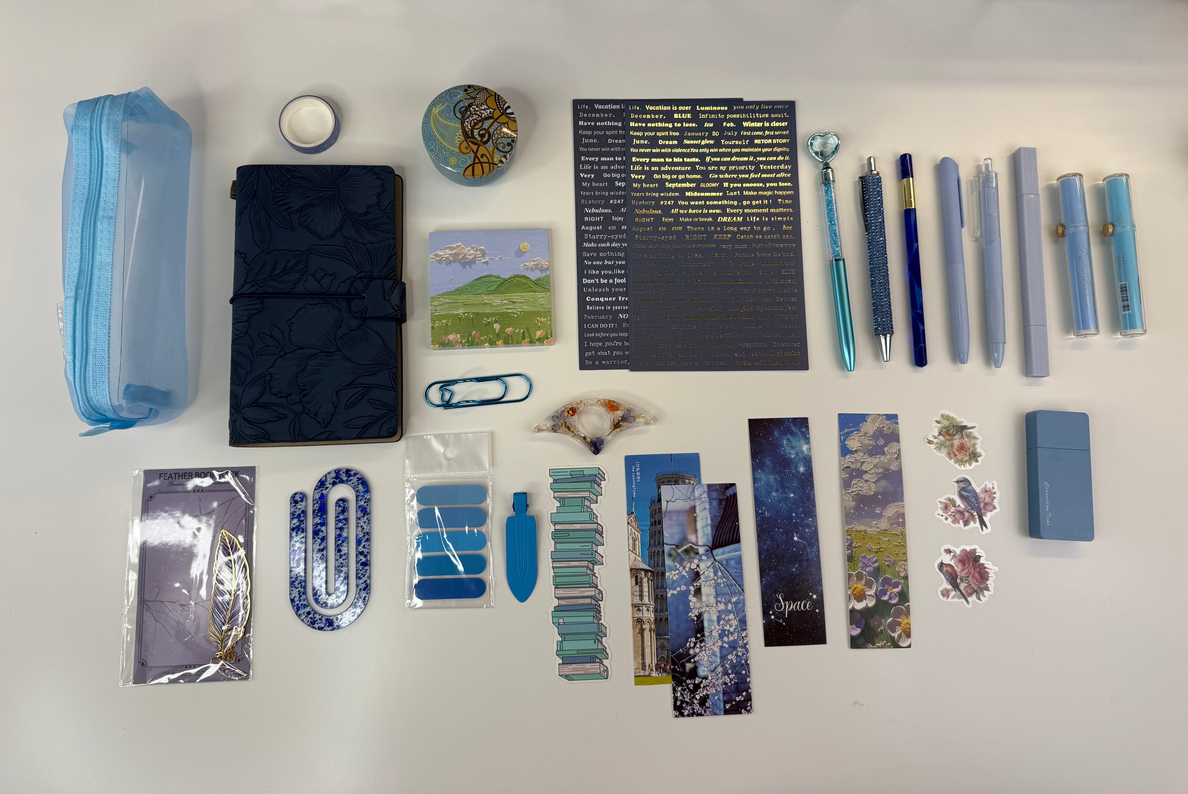 🌌 Midnight Blue Aesthetic Stationery Set