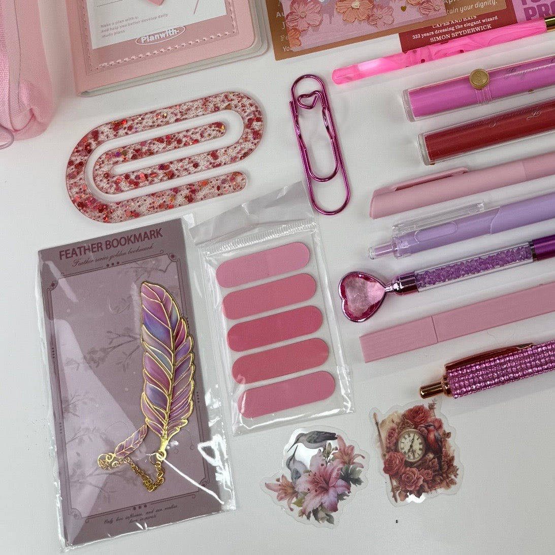 💕 Blush Pink Aesthetic Stationery Gift Set – Cute Planner & Desk Accessories Bundle