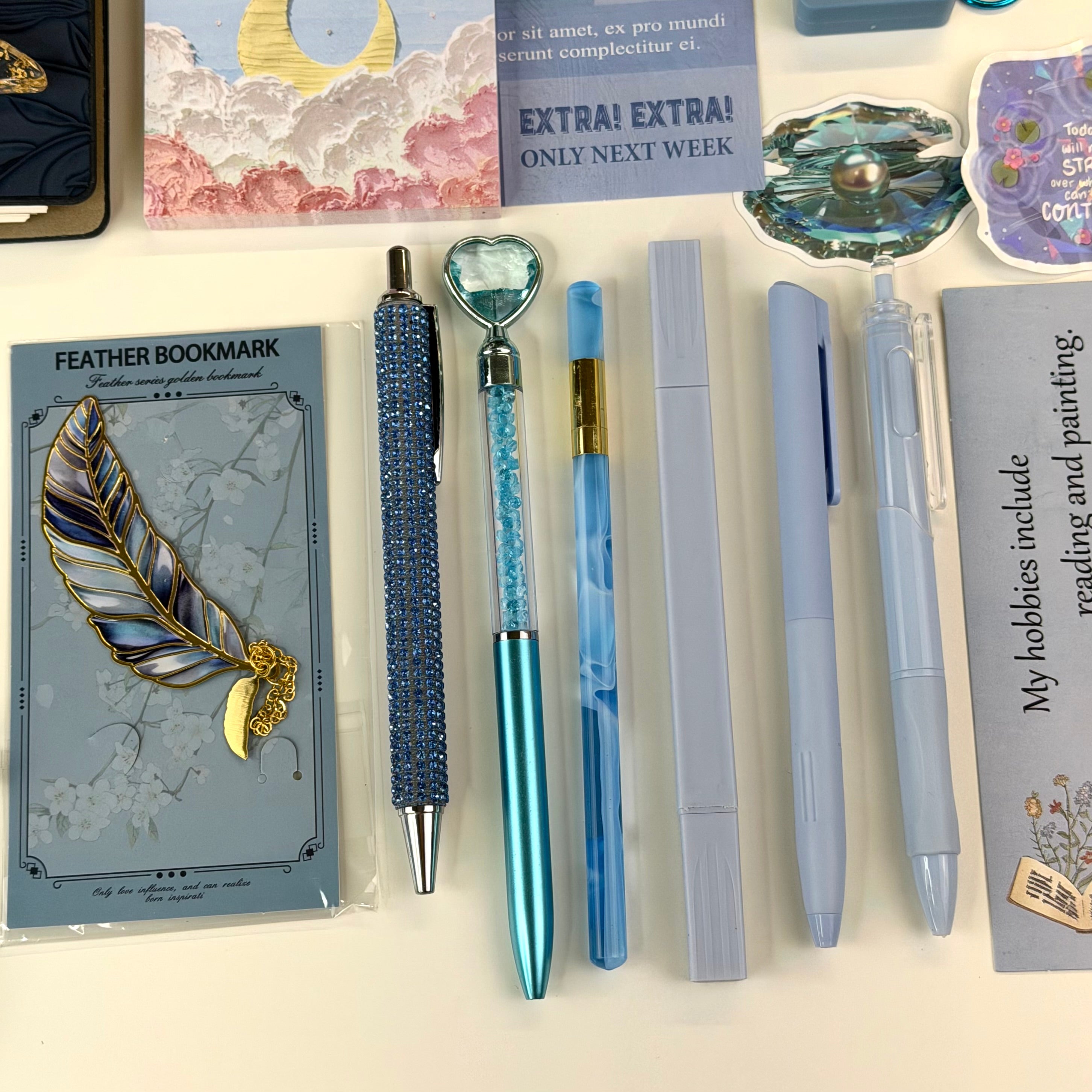 🌌 Midnight Blue Aesthetic Stationery Set