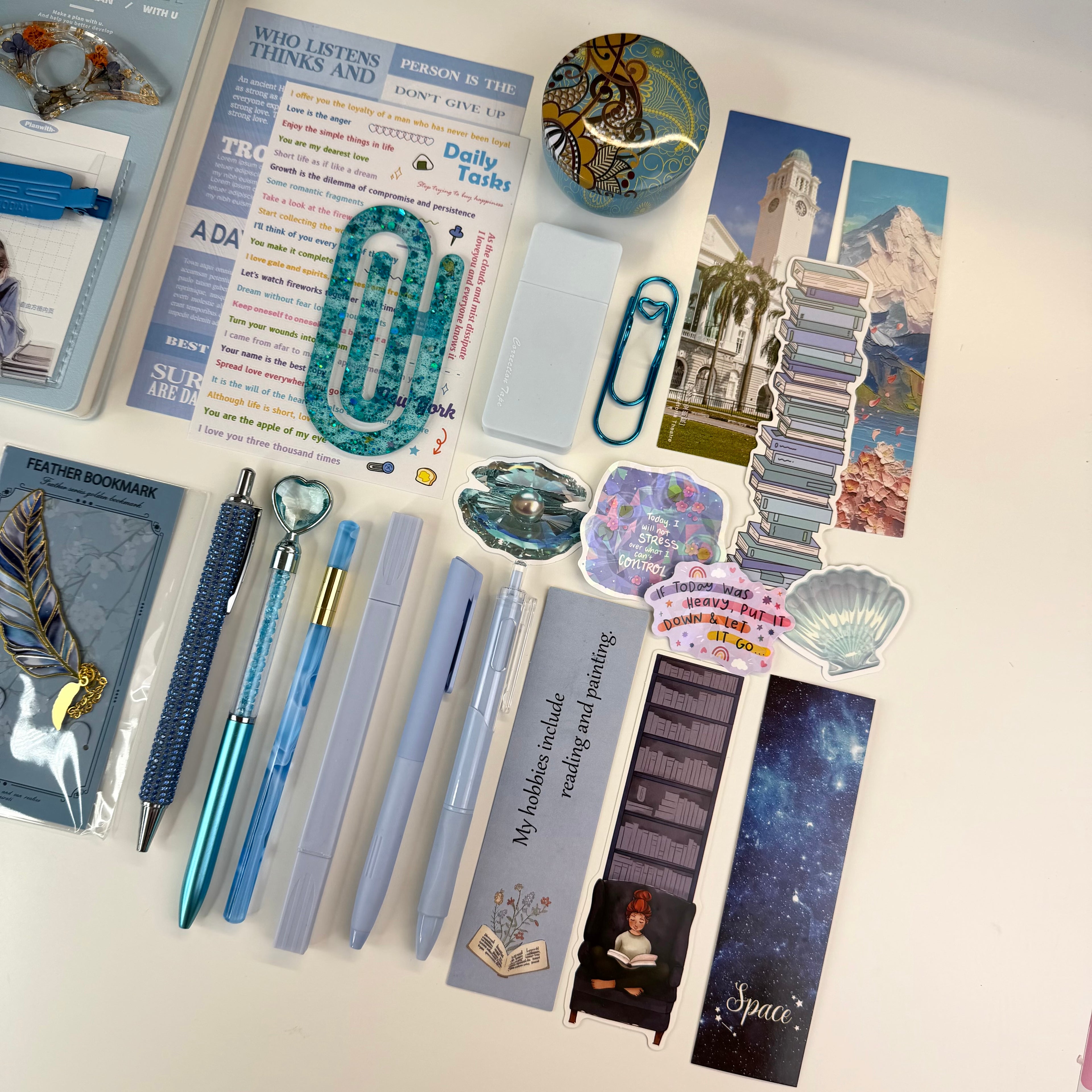 🩵 Blue Serenity Aesthetic Stationery Set