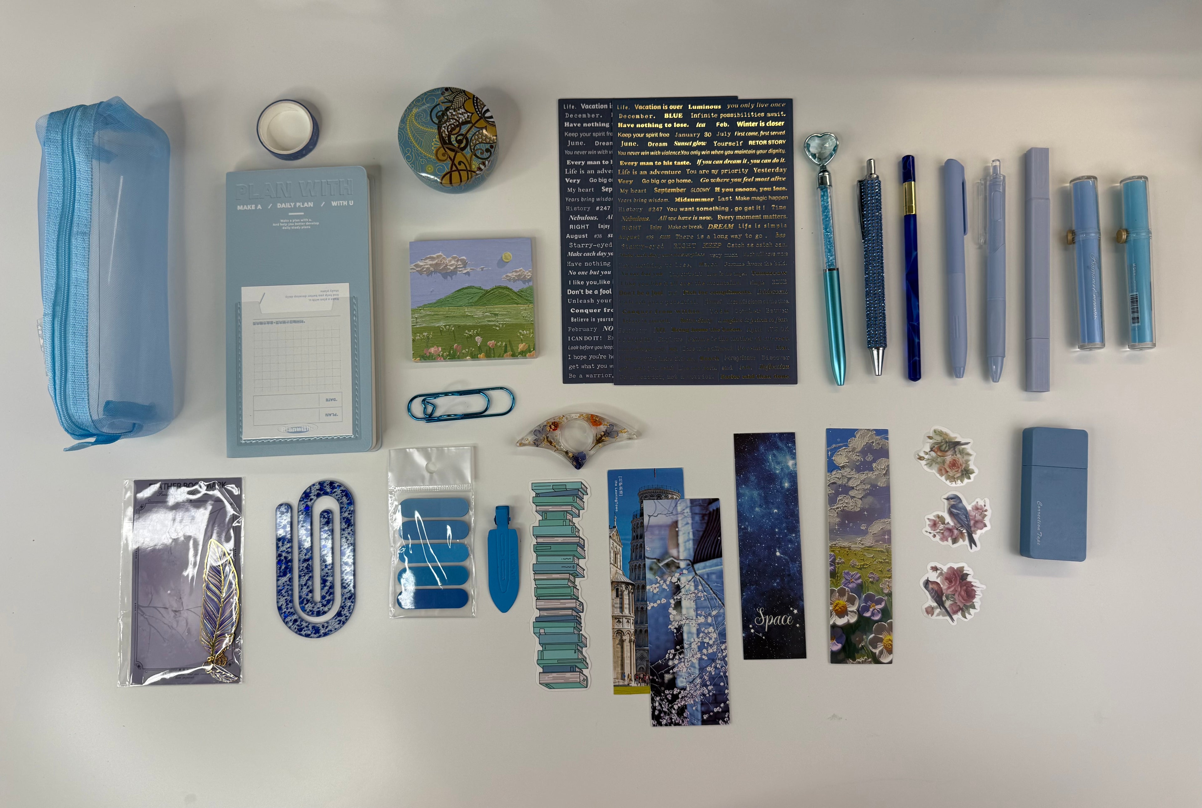 🩵 Blue Serenity Aesthetic Stationery Set