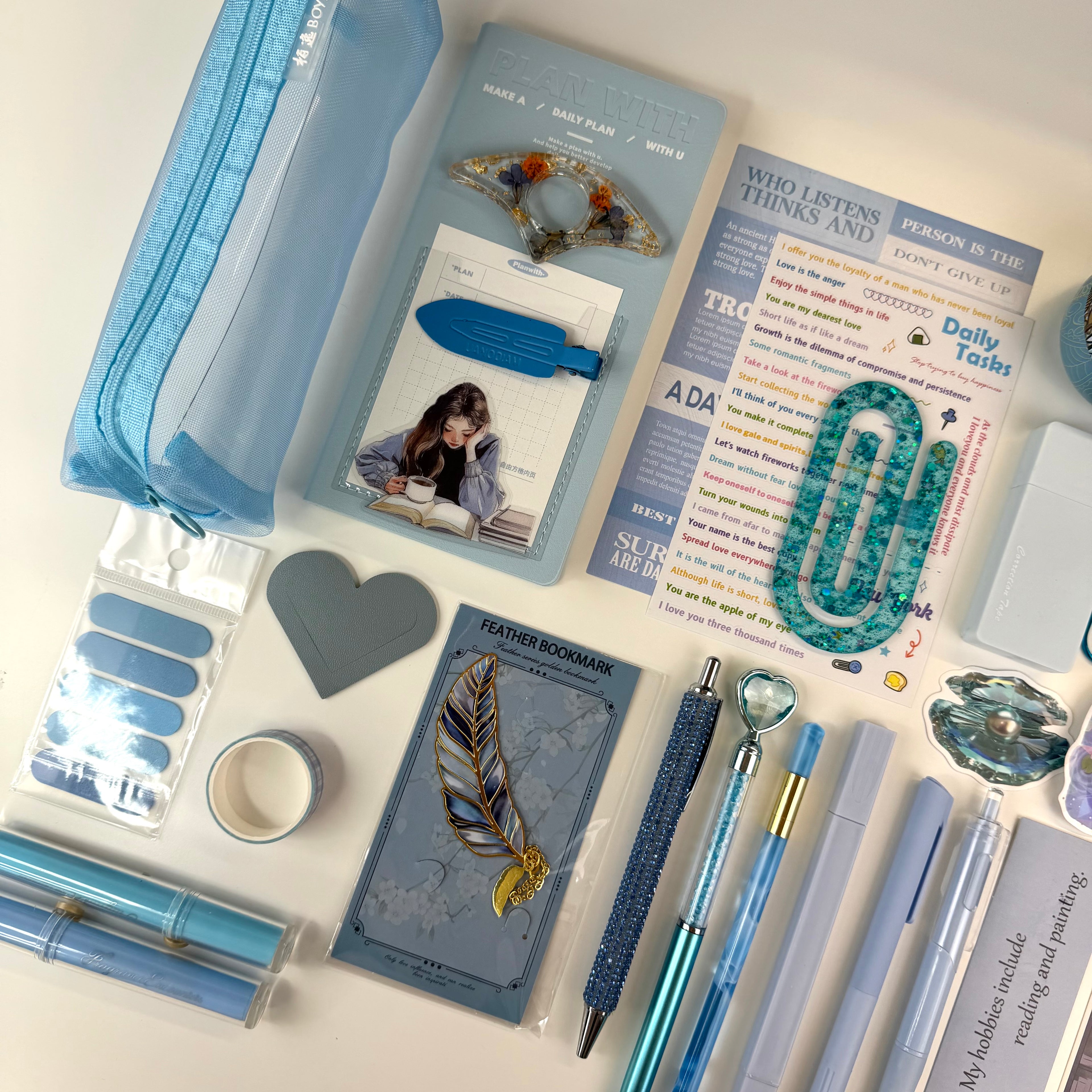 🩵 Blue Serenity Aesthetic Stationery Set