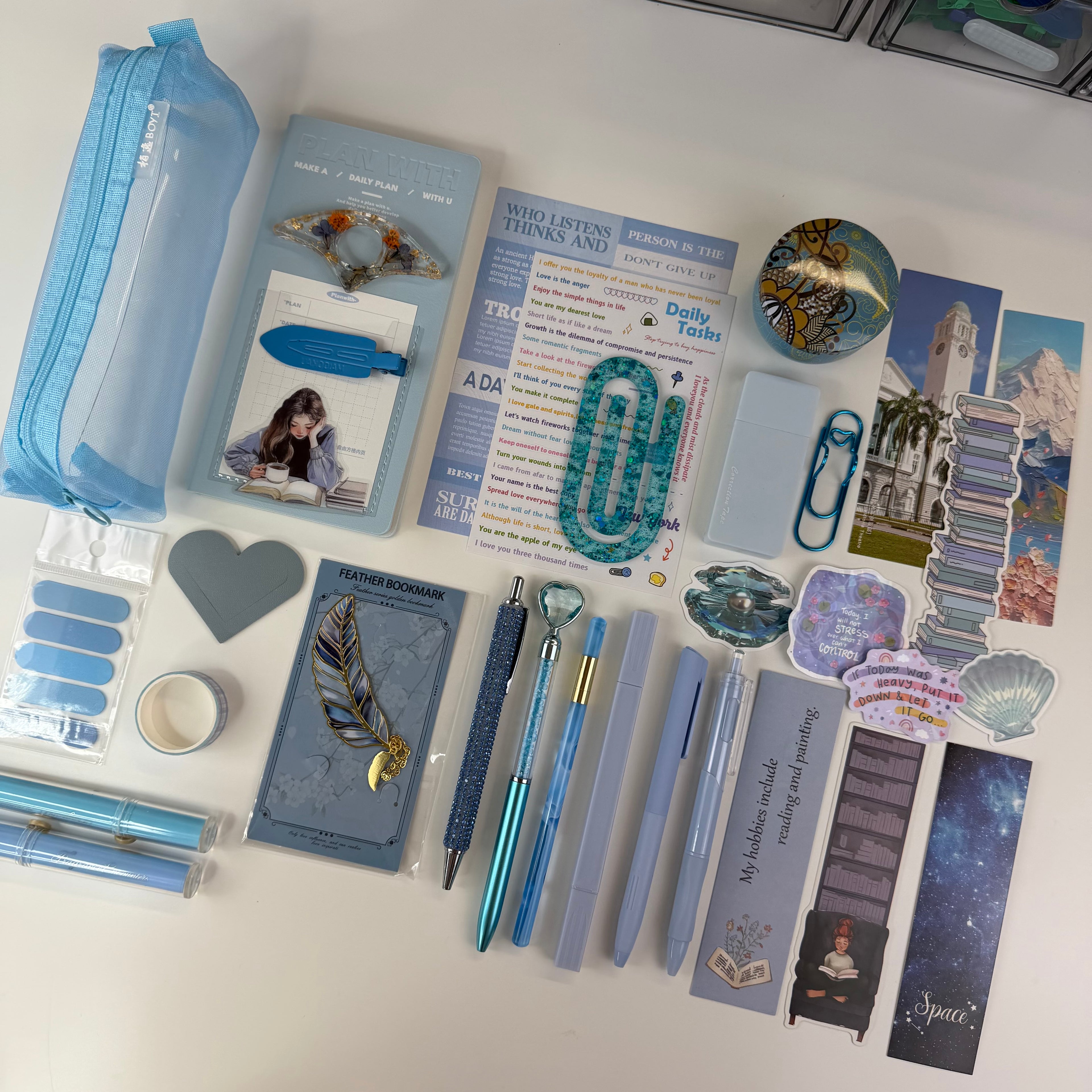🩵 Blue Serenity Aesthetic Stationery Set